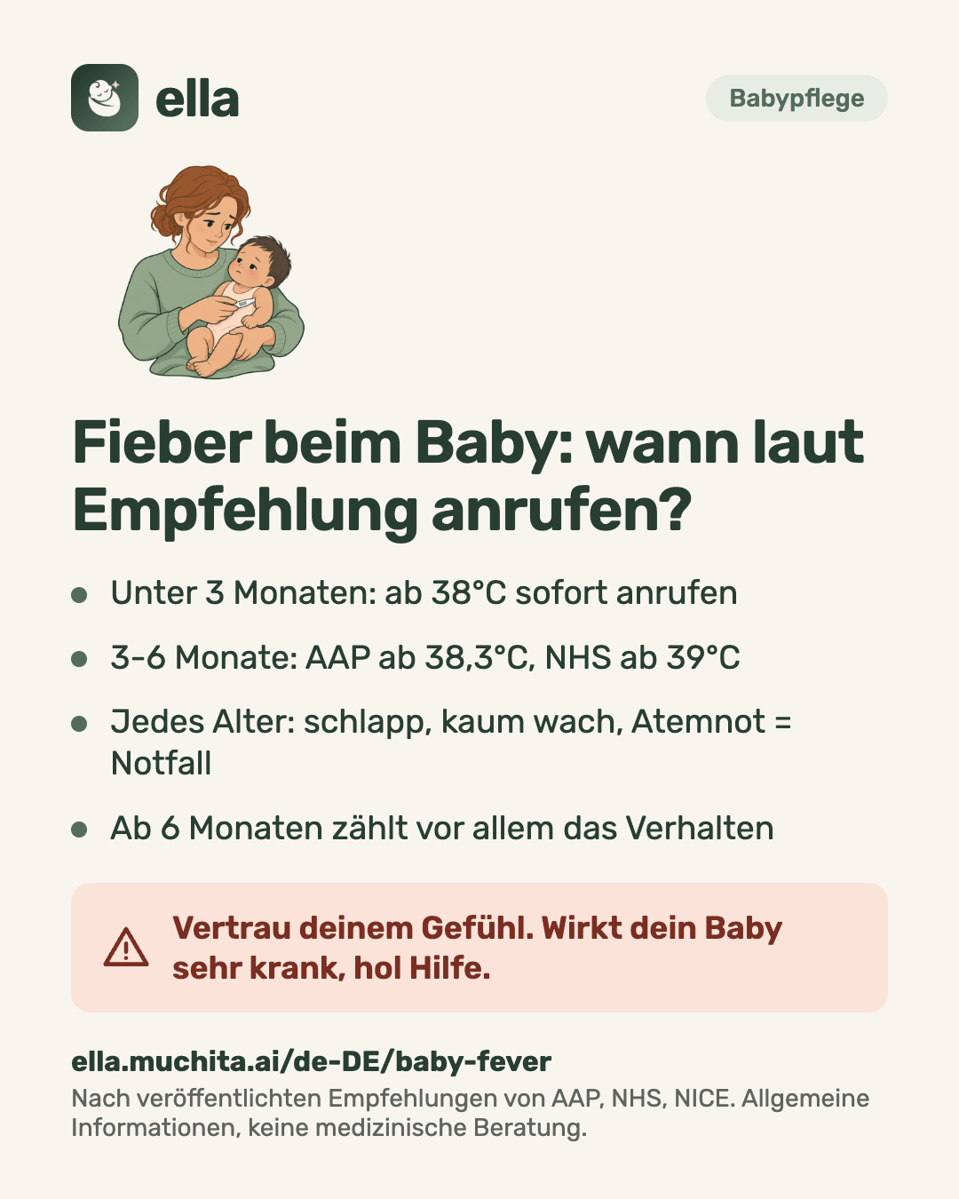 Fieber beim Baby: wann laut Empfehlung anrufen?