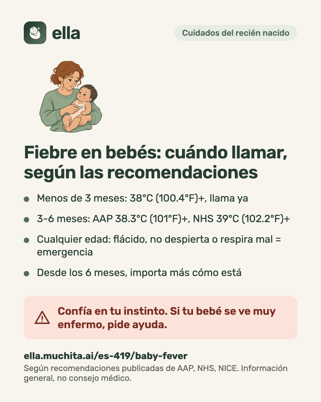 Fiebre en bebés: cuándo llamar, según las recomendaciones