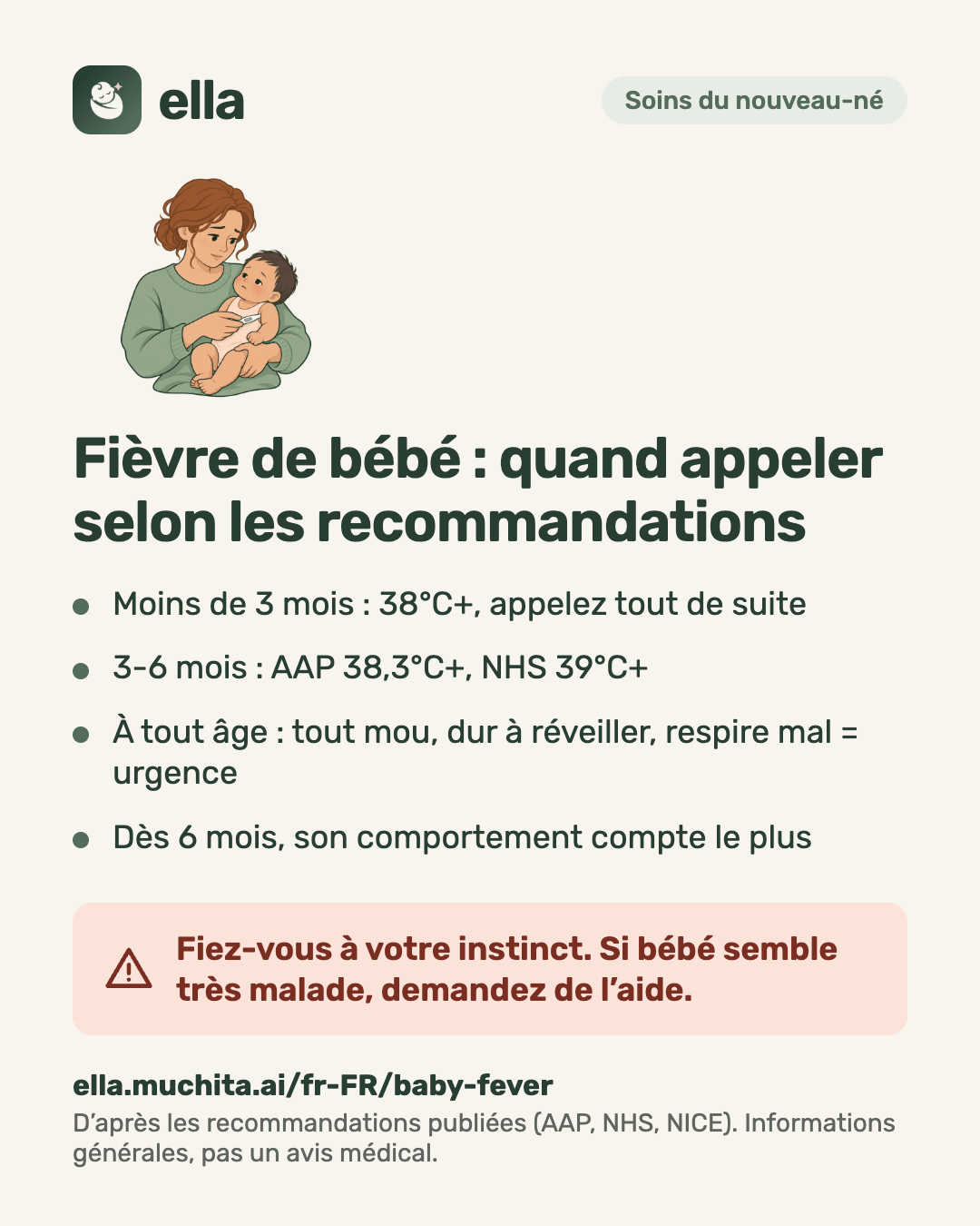 Fièvre de bébé : quand appeler selon les recommandations