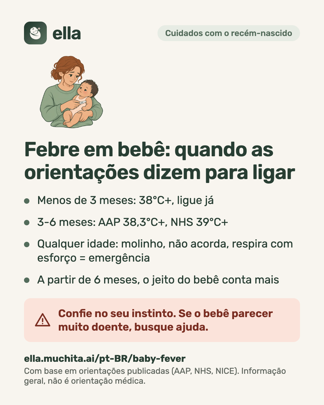 Febre em bebê: quando as orientações dizem para ligar