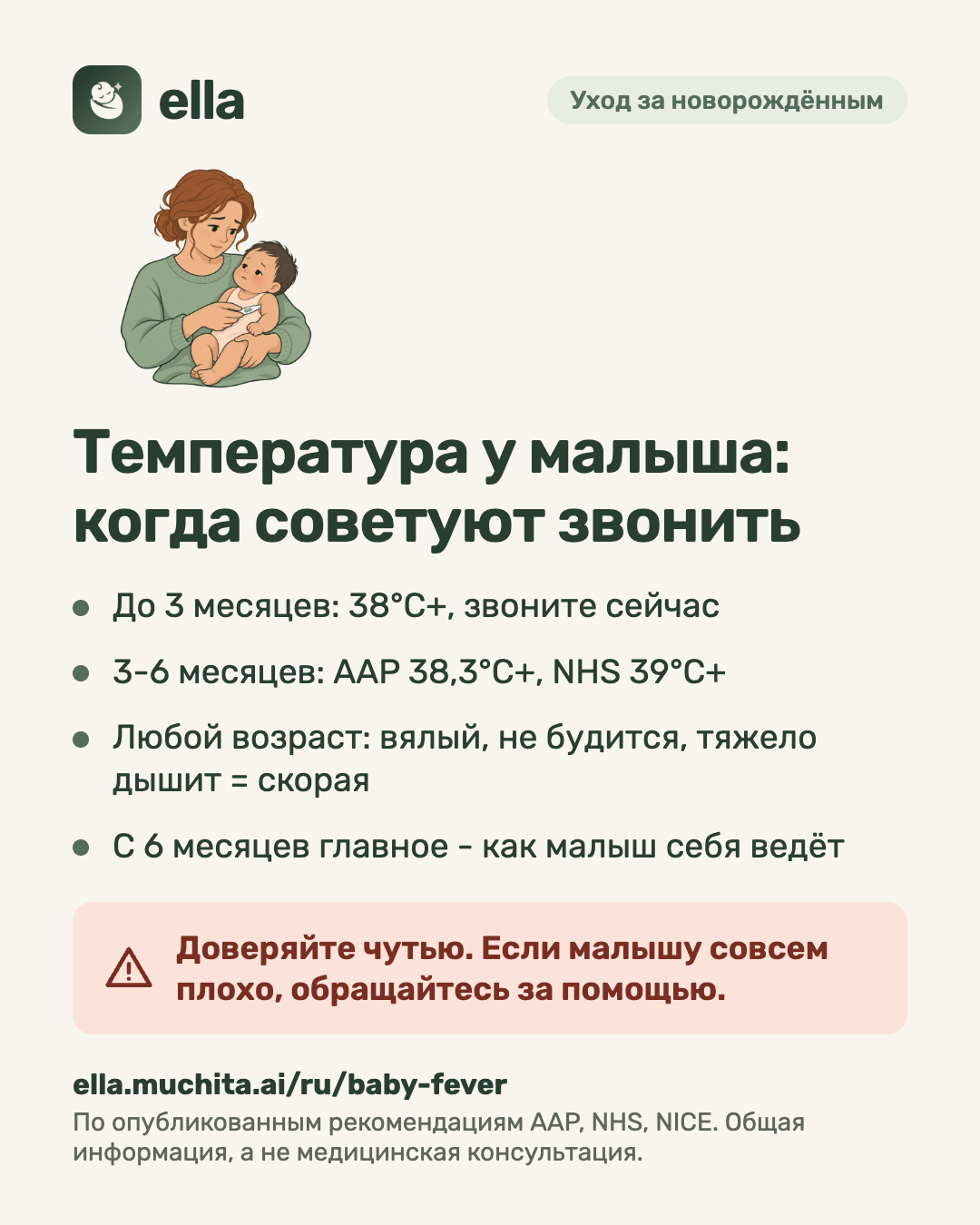 Температура у малыша: когда советуют звонить