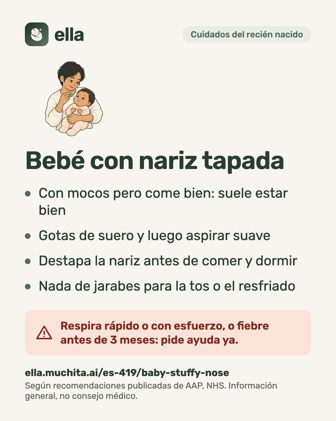 Bebé con nariz tapada