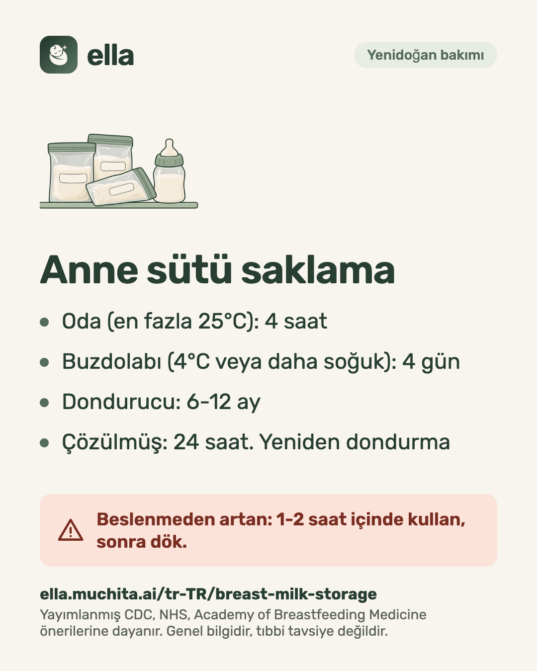 Anne sütü saklama