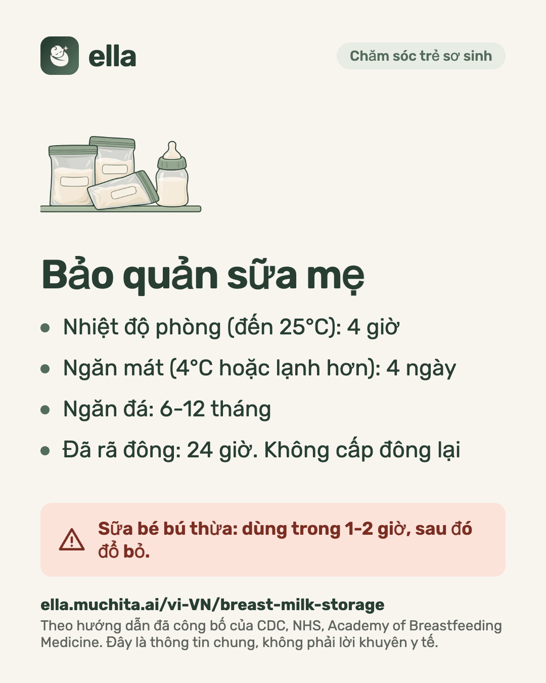 Bảo quản sữa mẹ