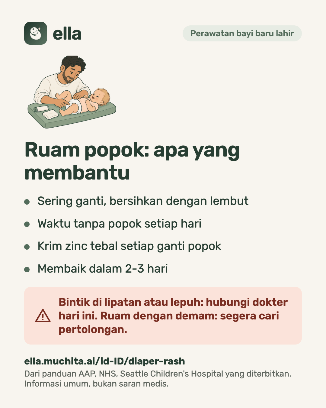 Ruam popok: apa yang membantu