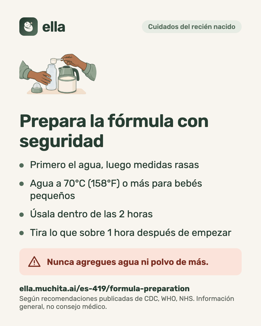 Prepara la fórmula con seguridad