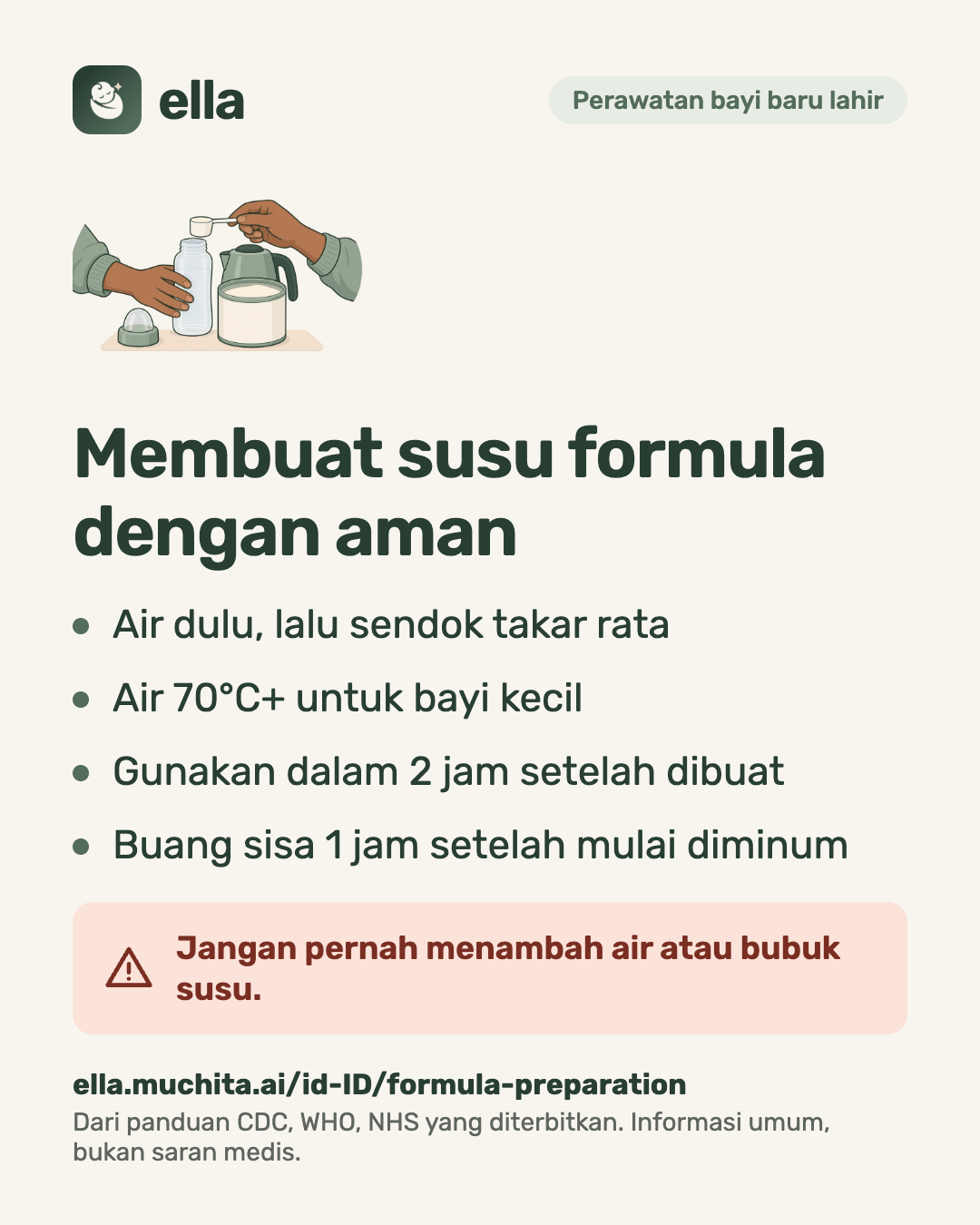 Membuat susu formula dengan aman