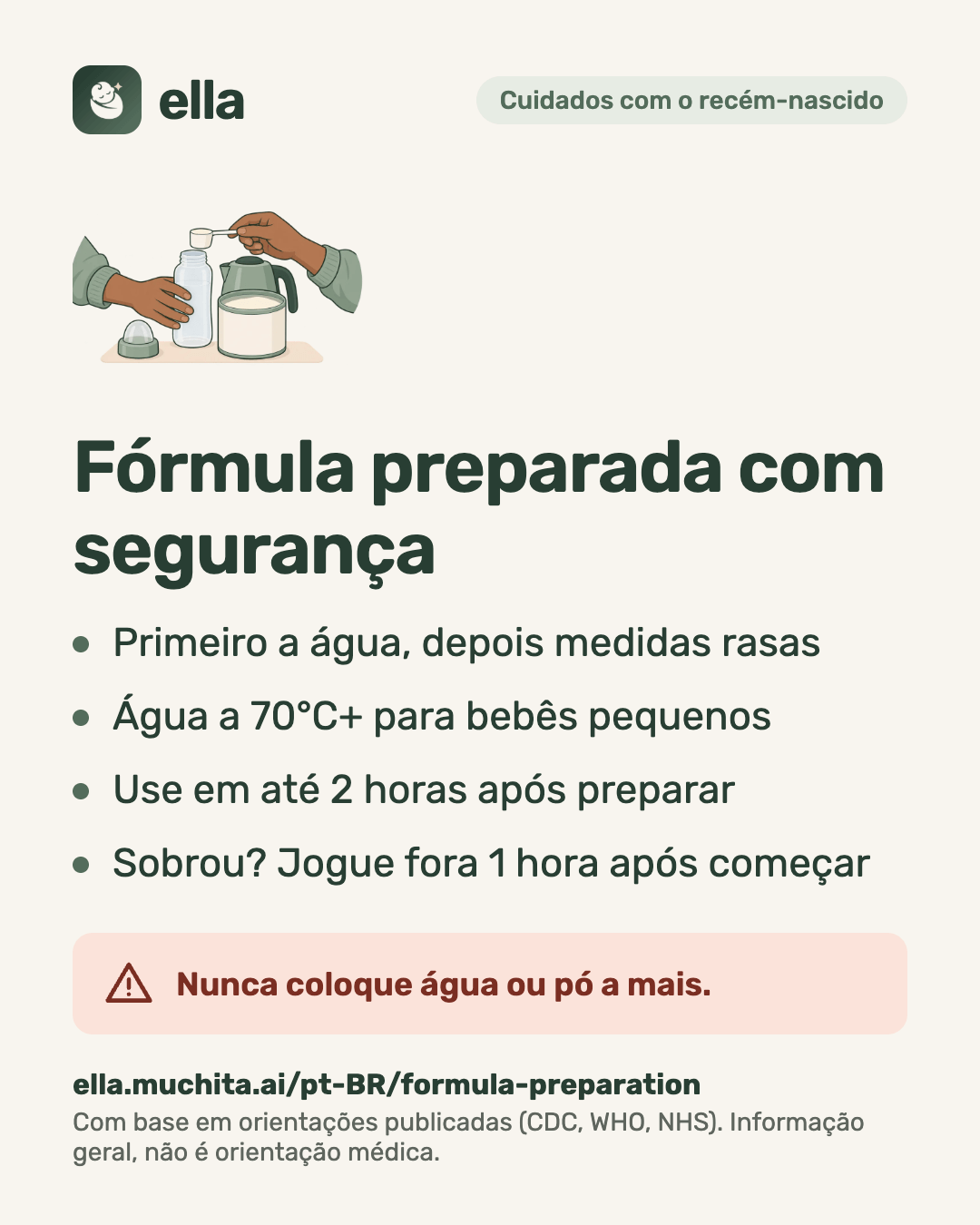 Fórmula preparada com segurança