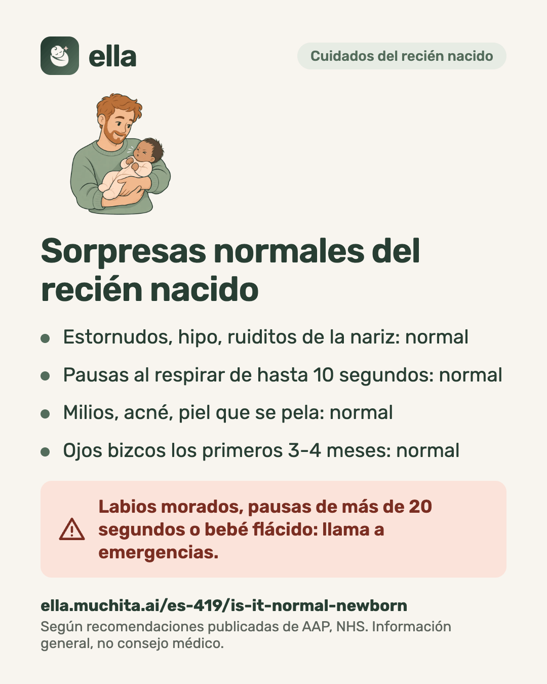Sorpresas normales del recién nacido