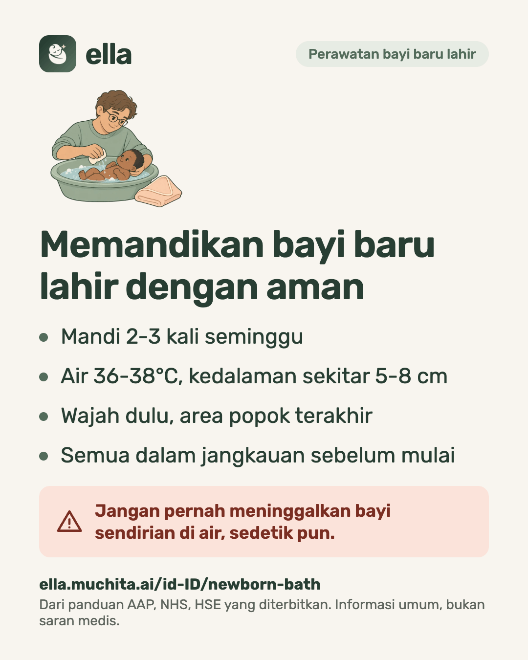 Memandikan bayi baru lahir dengan aman
