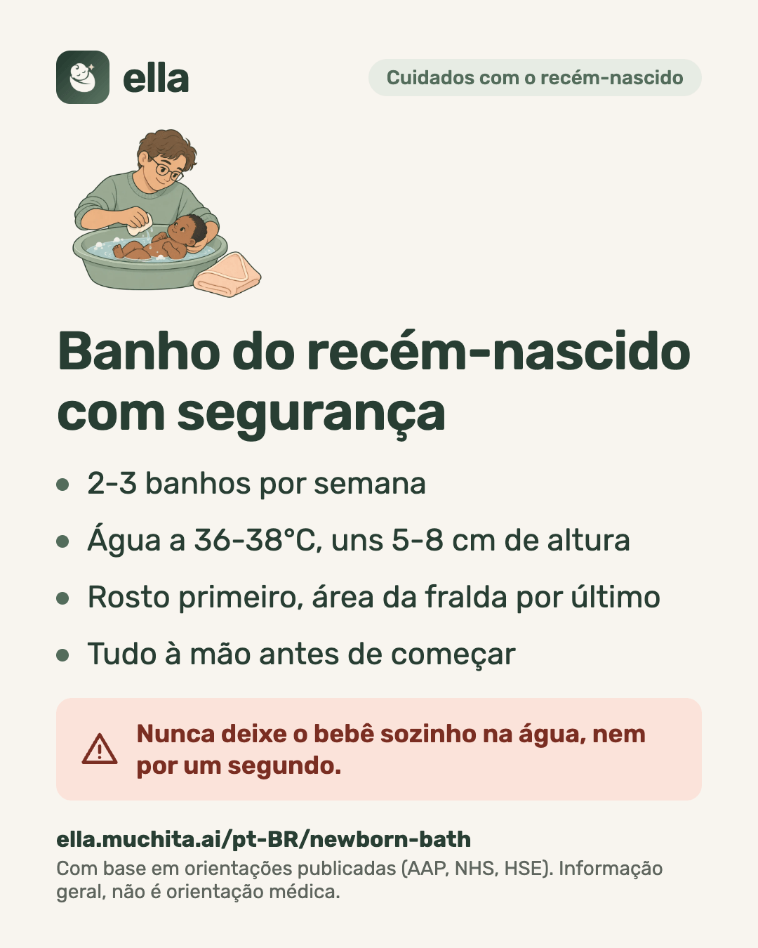 Banho do recém-nascido com segurança