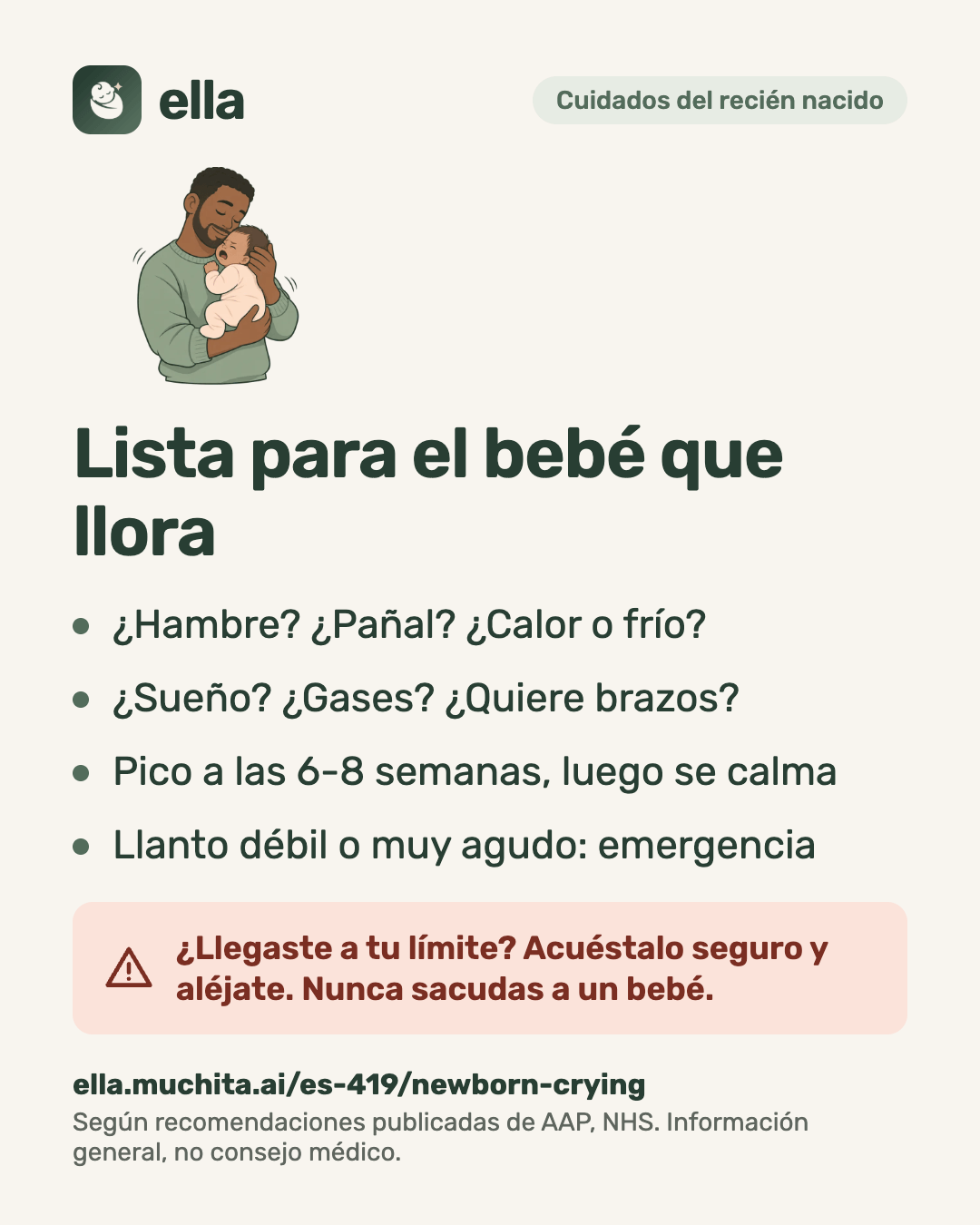 Lista para el bebé que llora