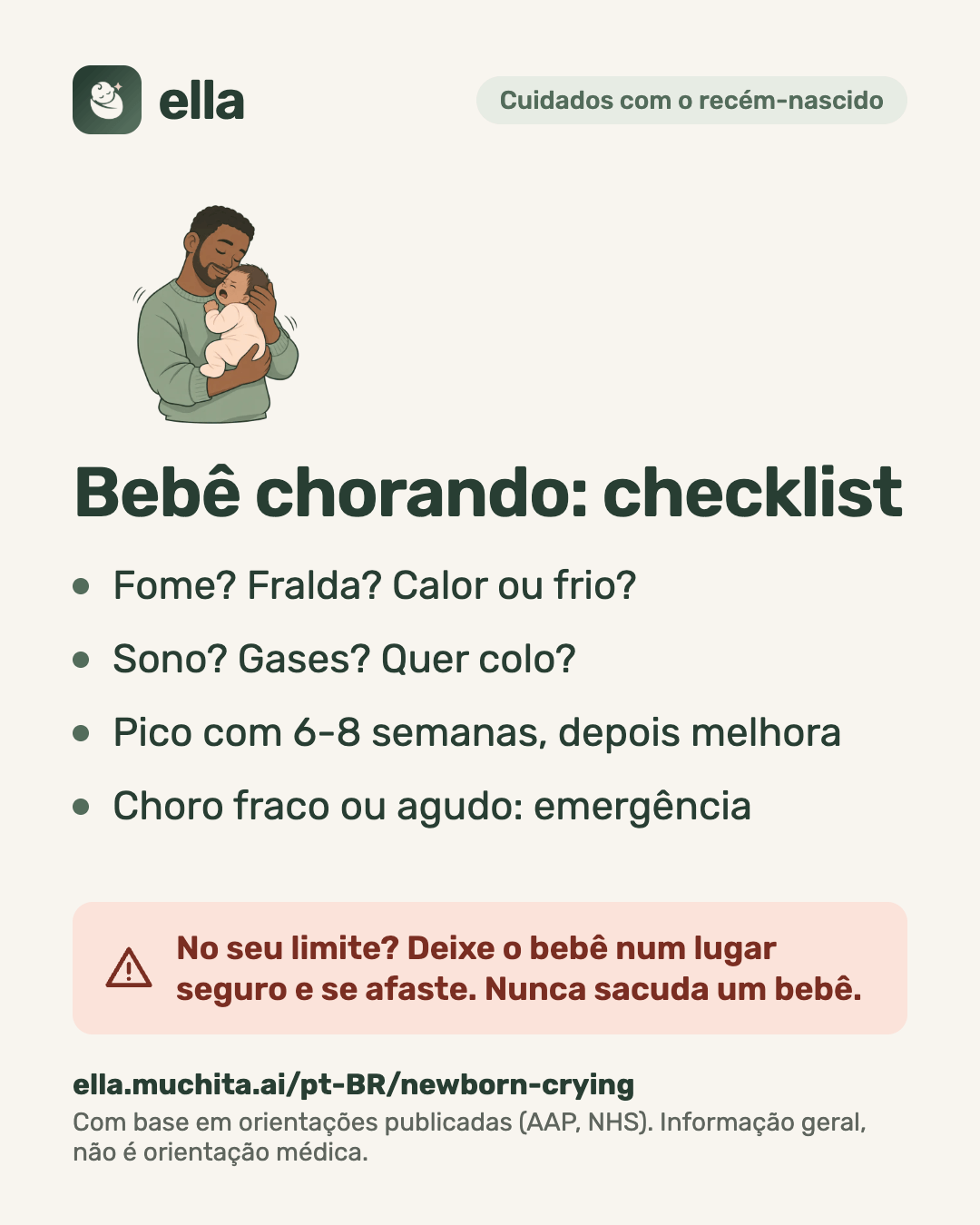 Bebê chorando: checklist