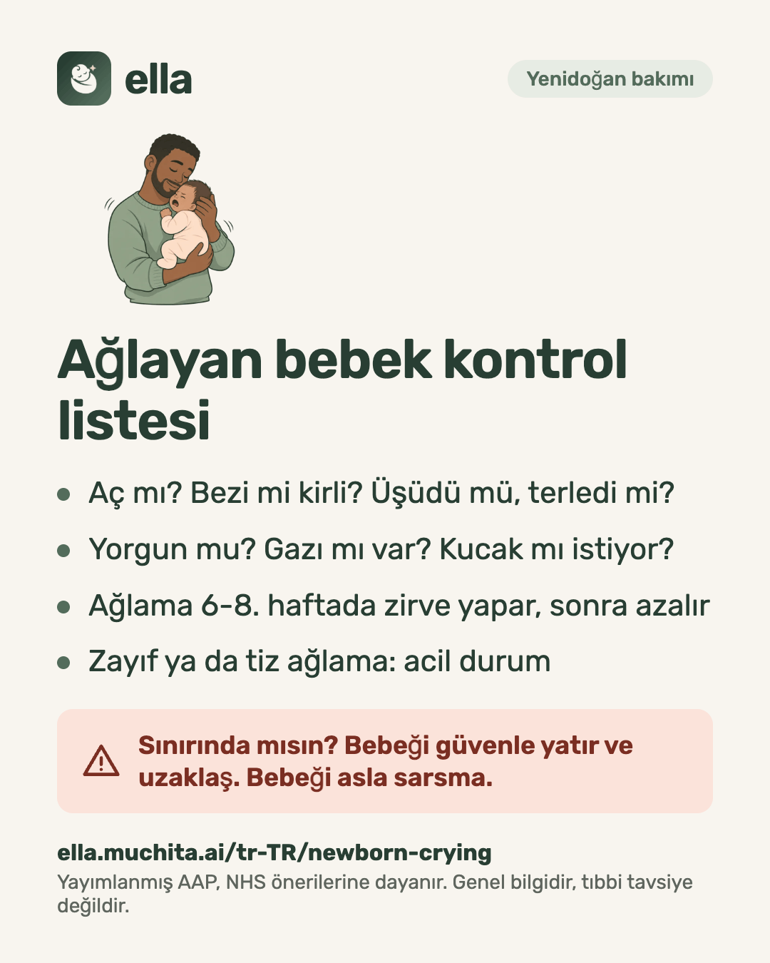 Ağlayan bebek kontrol listesi