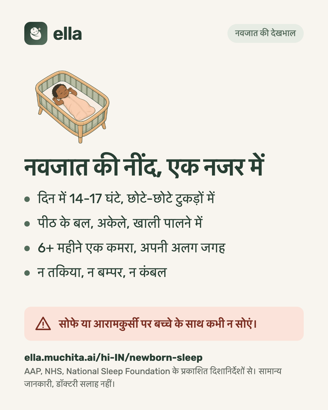 नवजात की नींद, एक नजर में