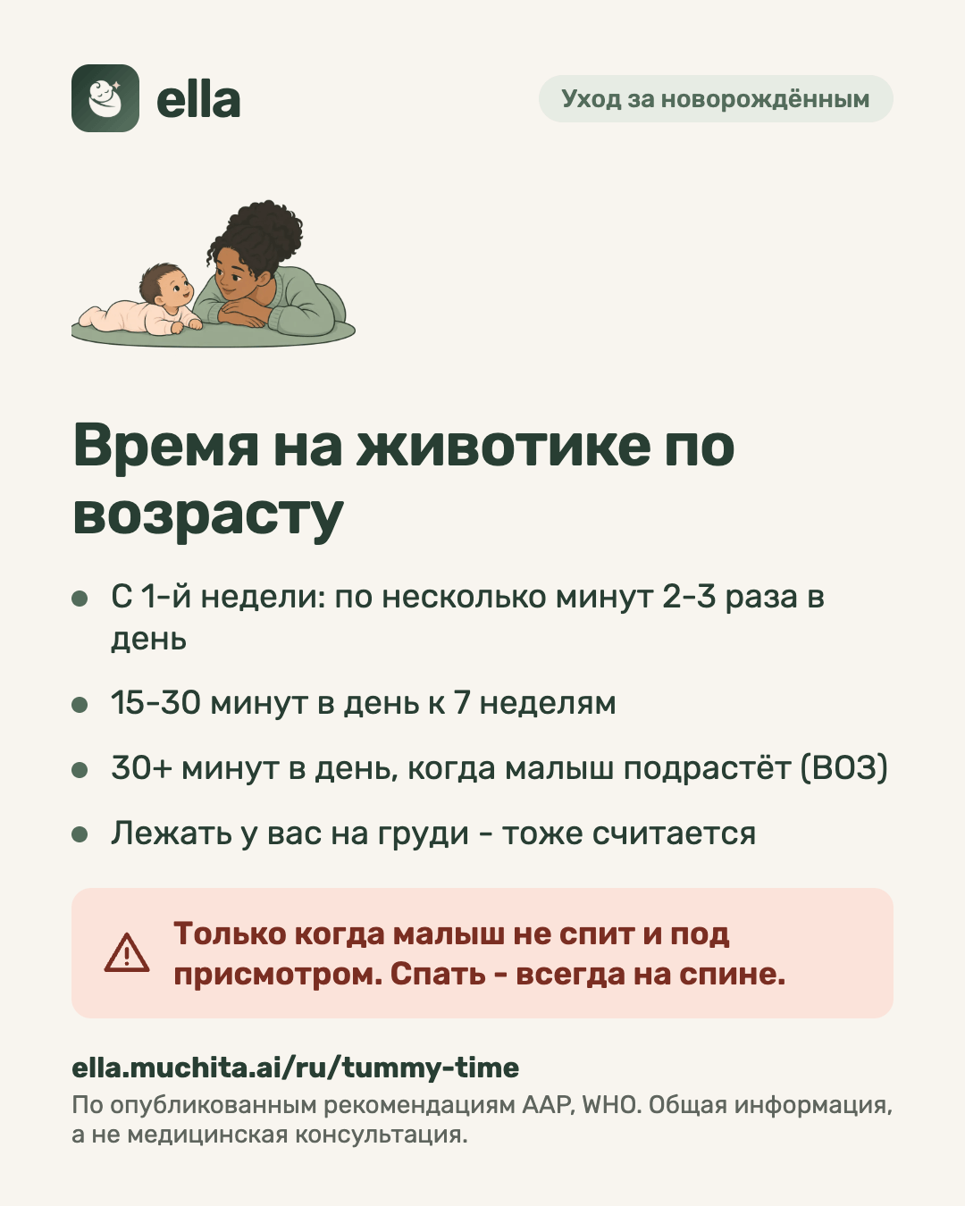 Время на животике по возрасту