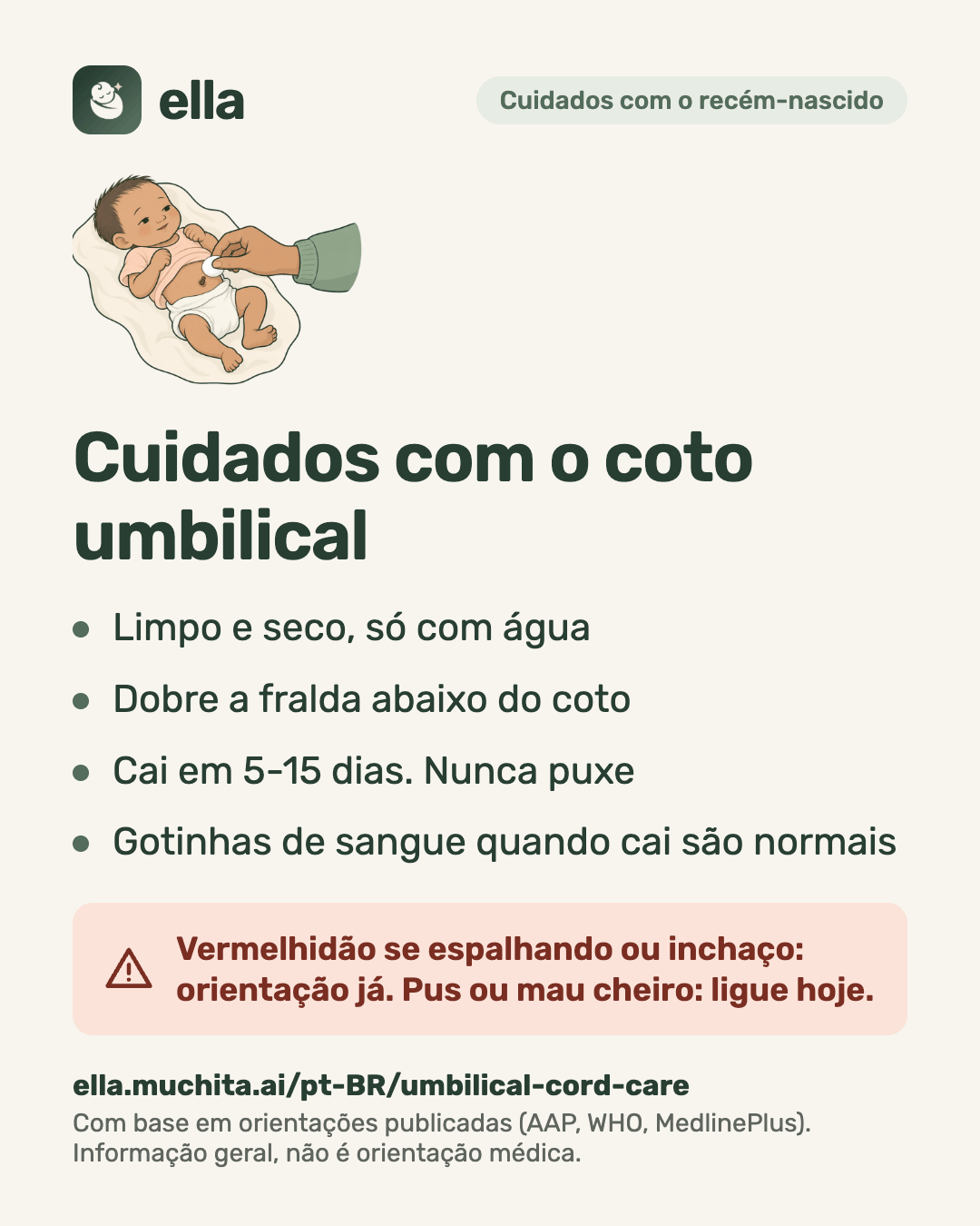 Cuidados com o coto umbilical