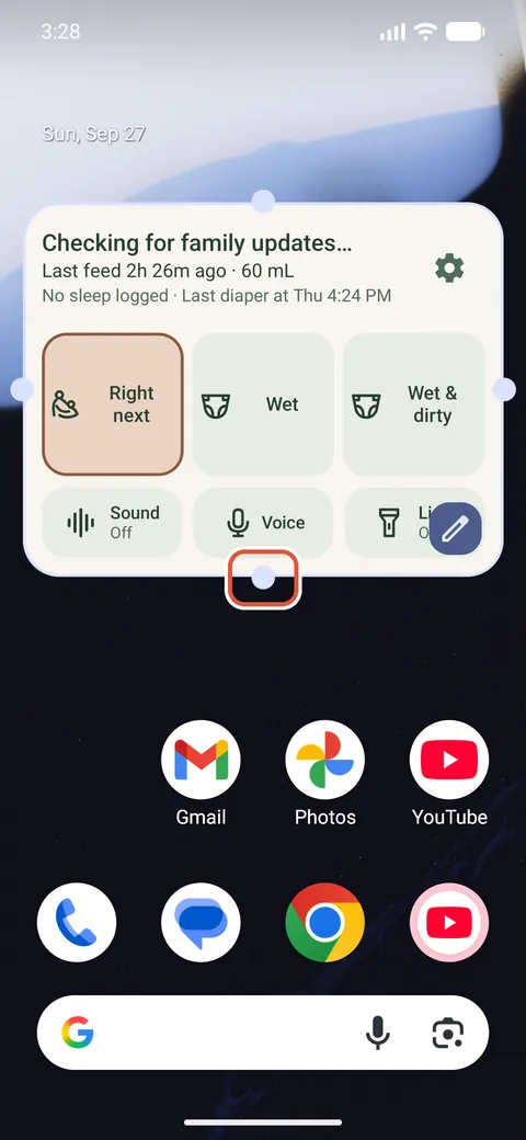 Android: 4. Make the Ella widget tall enough