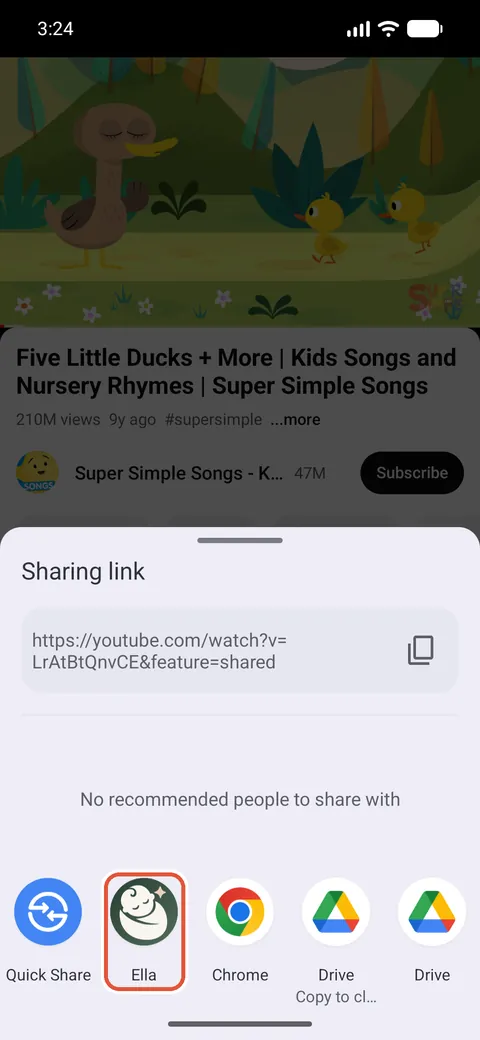 Android: 2. Tap More, then Ella