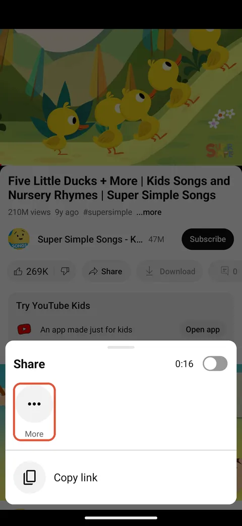 Android: 2. Tap More, then Ella