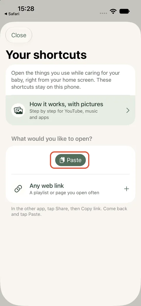 iPhone: 2. Paste it in Ella