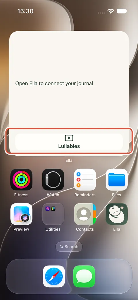 iPhone: 3. Add the large Ella widget